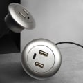 Pikkukuva 5 / 8: Sisäänrakennettu työpöydän USB TYPE-C -laturi Huonekalupistorasia Lataus Gray