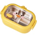 Miniatyrbillede 1 af 6: Rustfrit stål dobbeltsidet klip til børn skole Kawaii Bento Box separat opvarmelig madkasse 2 celler rum madkasse