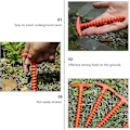 Miniatyrbilde 4 av 5: Teltplugger for camping, bakkespyd hageplugger kraftige teltplugger nylon teltplugger for strand sand gjørmete land gressmark 10 stk rød