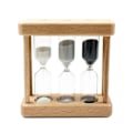 Miniatyrbillede 1 af 2: Timeglas Sæt til Børn, Køkken Timer Ur, Tidsstyring, 3 i 1 Combo Timeglas, Timeglas til Børn Fødselsdagsgave, Sort og Hvidt Sand, 1, 3, 5