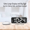 Miniatyrbillede 3 af 5: A5 super vibrerende vækkeur + super høj alarm, velegnet til tunge sovende/døve/hørehæmmede, super stort display sort