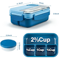 Miniatyrbillede 3 af 7: Bento Box Madkasser, 1300ML Stakbar Box til Voksne, Lækagesikker Madbeholder med Rum, 4-i-1 Madkasse