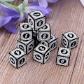 Pikkukuva 5 / 5: 10 kpl D6 Polyhedral Dice Neliömäiset Reunat Numerot 6 Sivuinen Noppa Helmi