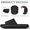 Miniatyrbillede 2 af 4: Cloud Sliders til kvinder og mænd, skridsikre badeværelses slippers til kvinder om sommeren, bløde flip flop pude sliders, platform pool sliders brusebadssko til indendørs Black a 5.5 to 6.5 UK