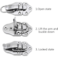 Miniatyrbilde 2 av 5: Toggle Clasp Toggle Lock Lever Closure for Jewelry Box Gift Boxes Toolbox Suitcase and Chest - Silver