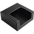 Miniatyrbillede 1 af 5: PU Læder Kvadratisk Cocktail Serviet Holder Papir Serviet (Sort) Di