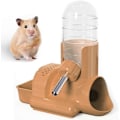 Miniatyrbild 1 av 5: Hamster Vattenflaska, 3 i 1 Vattenflaska Automatisk Flaskdispenser med Matbehållare Bas Hydda För Hamster Mus Råtta Igelkott Orange