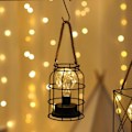 Miniatyrbild 4 av 4: Metall LED-lykta Batteridriven, Sladdlös Ljus med LED Edison-Stil Glödlampa. Perfekt för Bröllop, Fester, Uteplats, Evenemang för inomhus, skrivbordslampa