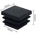 Miniatyrbilde 3 av 5: 40 stk Møbel Kvadratiske Endekapsler Plast Kvadratisk Rørplugg 20mm X 20mm Rørplugger Antislipp Matte Svart Rektangulær Endekapsler Innstikkplugger Rørdeksel Fo