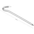 Pikkukuva 2 / 5: 14 kpl Telttatukat Naula Koukut 6 x 180mm Raskaat Metalli Trampoliini Tatukat Sinkitty Puutarha Tatukat