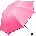 Miniatyrbild 1 av 5: Damparasoll Paraply UV-skydd för kvinnor Parasol Lätt Anit-UV Paraplyer för sommar solskydd Rose Red