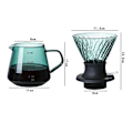 Miniatyrbillede 2 af 5: 600ML Dripper Switch Glas V60 Hæld over Kaffemaskine V Form Dryp Kaffedrypper og Grøn