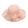 Miniatyrbillede 1 af 5: Kvindes Kirkehat med Blonder og Sløjfe - Elegant Foldbar Solhat til Bryllup Light Pink