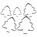 Miniatyrbilde 2 av 2: 5-pakj julestemplettskjærere i rustfritt stål i form av et juletre (12,2X8,9X2CM, sølv)