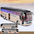 Miniatyrbillede 1 af 5: 1/50 Setra Luksus Coach Bus Legetøjsbil Die-Cast Miniature Model Træk Tilbage Lyd & Lys Uddannelsesmæssig Samling Gave Til Drenge Børn Gold