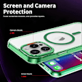 Miniatyrbild 5 av 5: Skal för iPhone 16 Pro Max Kompatibelt med MagSafe TPU+PC Transparent Telefonskydd Green