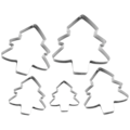Miniatyrbilde 1 av 2: 5-pakj julestemplettskjærere i rustfritt stål i form av et juletre (12,2X8,9X2CM, sølv)
