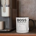 Miniatyrbilde 5 av 5: Boss-krus - Kontoret bursdagsgaver til sjef kvinner menn morsomme arbeidsgaver 1 sjef kaffekrus sjef dame kule gaver til sjefer sjef ernæringsfakta beste C