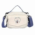 Miniatyrbillede 1 af 5: Dame Kawaii Canvas Skuldertasker Mini Tegneserie Print Mode Klud Lille Håndtaske Beige