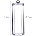Miniatyrbillede 4 af 6: Bomuldsrondel Dispenser med låg, Plastik, Makeup, Opbevaring Badeværelse & Sminkebord, 20 x 7 cm, Transparent, polystyren