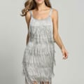 Pikkukuva 2 / 5: Naisten mekko 1920-luvun hapsumekko pidikkeellä Great Gatsby cocktail -juhliin Charleston-mekot hieno mekko hapsu naisten asu mekko Grey M