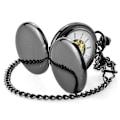 Pikkukuva 4 / 4: Mekaaninen taskukello Steampunk taskukellot Retro luuranko riipus taskukello Kulta taskukello Taskukello