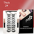 Miniatyrbild 1 av 10: 10 par magnetiska ögonfransar Eyeliner Liquid & Tweezers Set