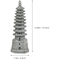 Miniatyrbillede 3 af 8: 2 stk. Mini Pagode Statue Zen Miniature Pagode Hexagon Figurine DIY Mikro Landskab Fe Hjemmehave Dukkehus Ornamenter