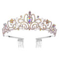 Miniatyrbilde 1 av 5: Krystall Rhinestone Krone Hårpynt Tiara Multicolor