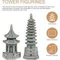 Miniatyrbillede 7 af 8: 2 stk. Mini Pagode Statue Zen Miniature Pagode Hexagon Figurine DIY Mikro Landskab Fe Hjemmehave Dukkehus Ornamenter