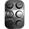 Miniatyrbillede 2 af 8: 6 kopper muffinbakke - nonstick BPA-fri og opvaskemaskine-sikker cupcake-pande sort