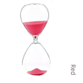 Miniatyrbillede 2 af 5: 5/15/30/60 Minutter Nyt Nordisk Glas Dråbe Time Timeglas Timer Kreativ Boligindretning Håndværk Dekoration Valentinsdagsgave 15min 6.5x16.5 cm Red