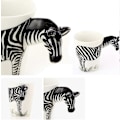 Miniatyrbillede 2 af 4: 3D Keramik Dyremotiv Håndmalet Keramik Kaffe Kop (Zebra)