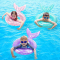 Miniatyrbillede 6 af 7: Oppustelige svømmeringe, pool svømmeflåd rør ring floatie, sommer vand sjov strandfest svømmebassin legetøj til børn Blue