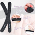 Miniatyrbilde 7 av 8: 15 stk neglefiler profesjonelt sett buede neglefiler 100/180 grit tosidig smergelbrett manikyrverktøy for hjemme- og salongbruk B15 Pcs Curved  Black