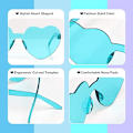 Miniatyrbillede 4 af 5: Hjerteformede briller 17 pakke forskellige farver gradient hjerteformede briller multipack stilfulde og trendy bachelor party briller