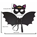 Miniatyrbilde 4 av 4: Barnas Batvinger Kappe Tilbehør For Vampyr Heks Kostyme Cosplay Maske Sett black S