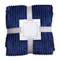Miniatyrbillede 1 af 5: Stort Flanell Fleece Tæppe 100x150cm Polyester Blødt Behageligt Let Luksus Sengetæppe til Dark Blue