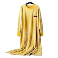 Pikkukuva 1 / 5: 6 Väriä Rento Kotiasu Naisten Pitkähihainen Puuvilla Yöpaita Löysä Pyjama Yellow