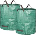 2X Trädgårdssäckar Trädgårdsavfallssäckar - Rivtåliga - Polypropen 150g/m2 - 272L - 4 handtag - H76cm Ø67cm