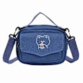 Miniatyrbillede 1 af 5: Dame Kawaii Canvas Skuldertasker Mini Tegneserie Print Mode Klud Lille Håndtaske Blue