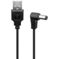 USB till DC-kabel 5 V/1 A, 0,5 m, svart