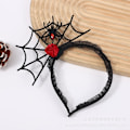 Miniatyrbillede 1 af 5: Rød Halloween edderkoppespind hårbøjle cosplay maskeret edderkop pandebånd