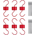 Miniatyrbilde 1 av 5: Maurfelle for Kolibrimater, 6 STK Rød Maurbeskyttelse for Kolibrimater for Utendørs Oppheng, Kolibrimater Vindusfeste, 6 Kroker med 6 Børster (6 STK)