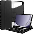 Miniatyrbillede 1 af 4: Til Samsung Galaxy Tab A9+ 360 Graders Rotation Gennemsigtigt Smart Læder Etui med Tastatur S20241230512 Black