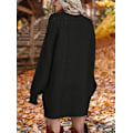 Miniatyrbillede 2 af 3: Dame Langærmet Strikket Sweater Kjole black S