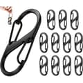 12-pack dubbel öppen karbinhake nyckelring - S-formad karbinhake - Nyckelring - Minikarbinhake