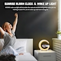 Miniatyrbild 4 av 4: G69 G Form Smart Bluetooth Högtalare med Stöd för Trådlös Laddare & Väckarklocka & Väckningslampa White
