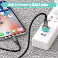 Miniatyrbild 3 av 5: 3-pack USB C-adapter, Typ C hona till USB A hane laddningskabelkonverter för Apple Watch Ultra iWatch Series 8 7 9, iPhone 11 13 14 16 Plus Max Pro