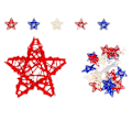 Miniatyrbild 4 av 5: Juldekorationer Självständighetsdag String Lights Dekorationer Rattan Stjärnor Patriotiska Ljus Batteridrivna LED String Lights Utomhusbelysning
